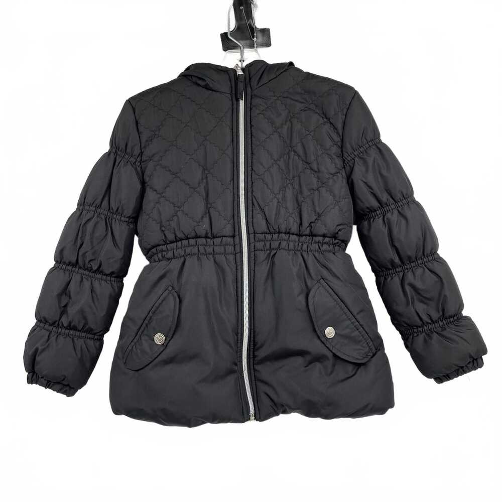 Pink Platinum Black Cinched Waist Puffer Jacket | Girls 6X